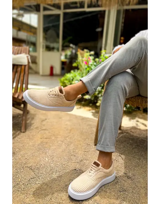 TB173 KBT Velluto Erkek Ayakkabı BEJ