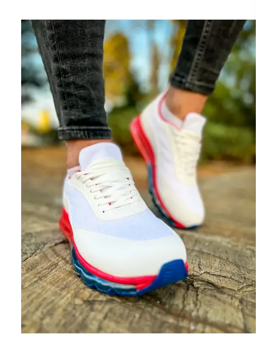 TB181 RRT İpekyol  Erkek Ayakkabı BEYAZ / KIRMIZI