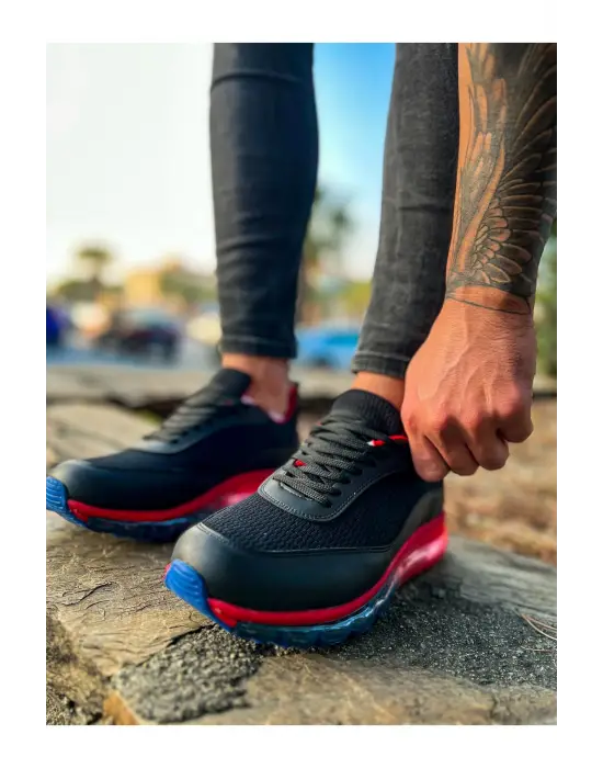 TB181 RRT İpekyol  Erkek Ayakkabı SIYAH - KIRMIZI