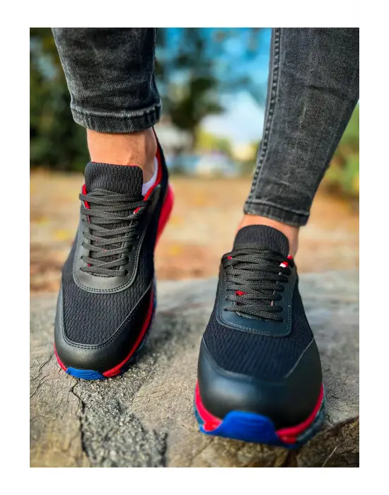 TB181 RRT İpekyol  Erkek Ayakkabı SIYAH - KIRMIZI