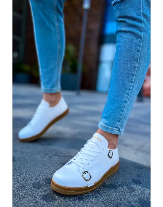 TB191 CKT Side Buckle Erkek Ayakkabı BEYAZ