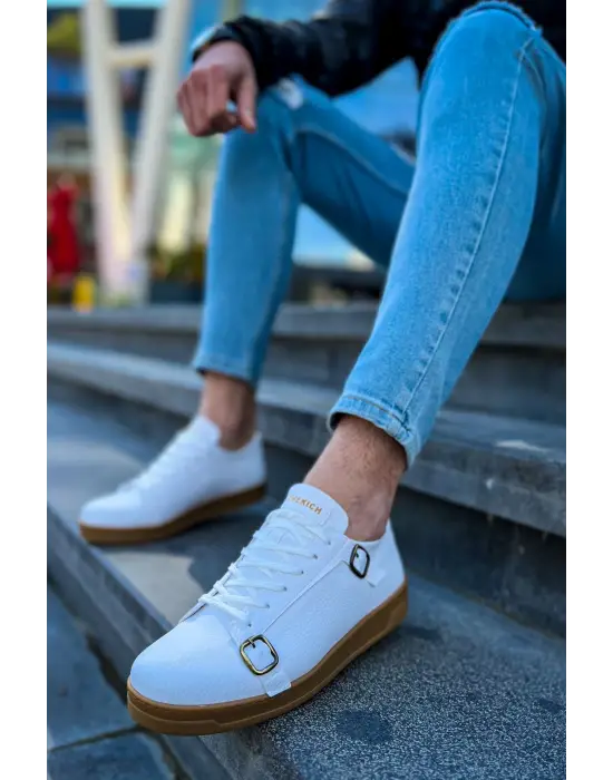 TB191 CKT Side Buckle Erkek Ayakkabı BEYAZ