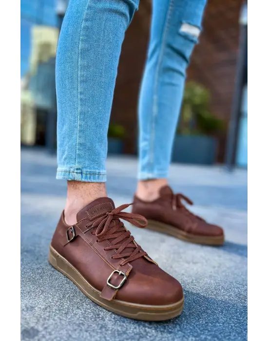 TB191 CKT Side Buckle Erkek Ayakkabı TABA