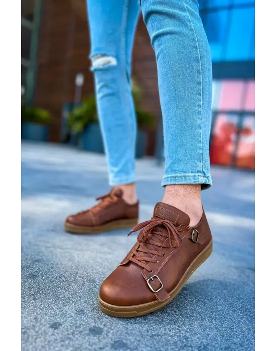 TB191 CKT Side Buckle Erkek Ayakkabı TABA
