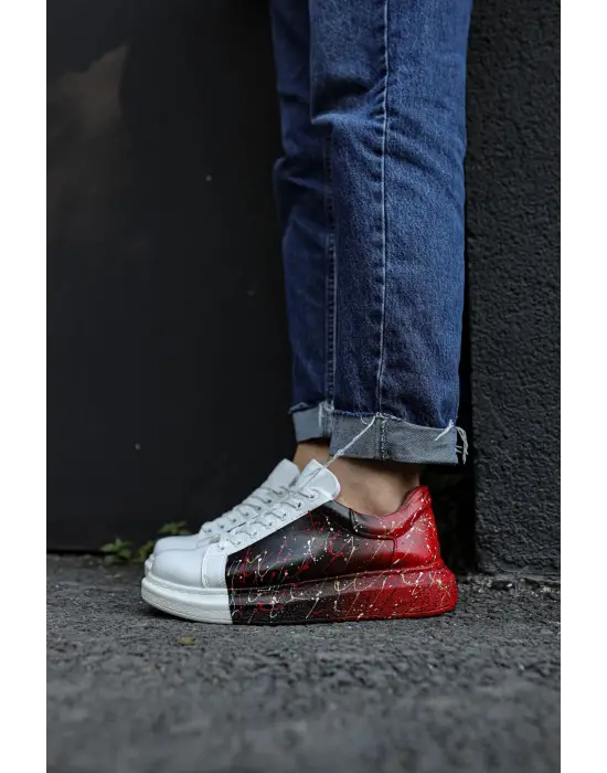 TB254 CBT Pittura Erkek Ayakkabı 415 SIYAH / KIRMIZI PÜSKÜRTME