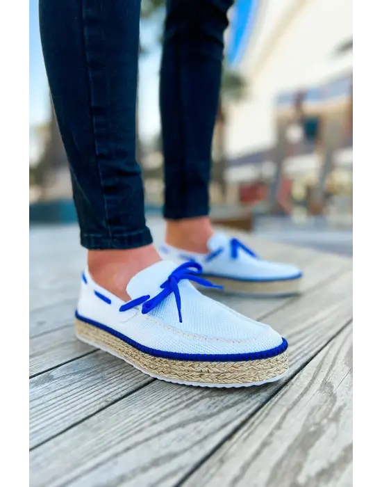 TB311 Espadril Erkek Ayakkabı BEYAZ / SAX MAVI