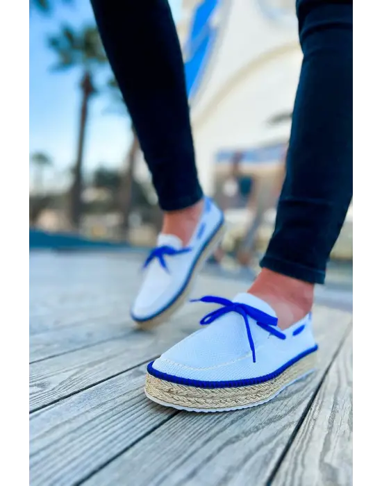 TB311 Espadril Erkek Ayakkabı BEYAZ / SAX MAVI