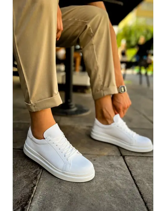 TB979 Santoni CRT Spor Erkek Ayakkabı BEYAZ