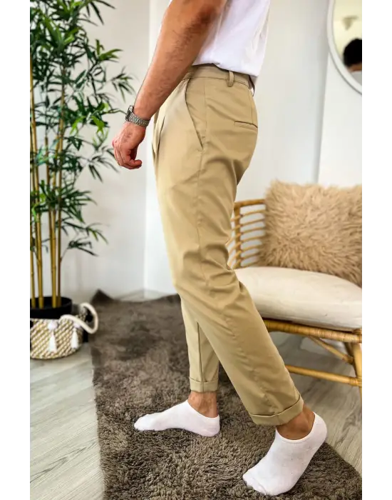 Chekcich Jogger Pantolon BEJ