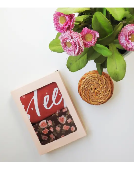 Çiçek Desenli Baskılı Şort Takım