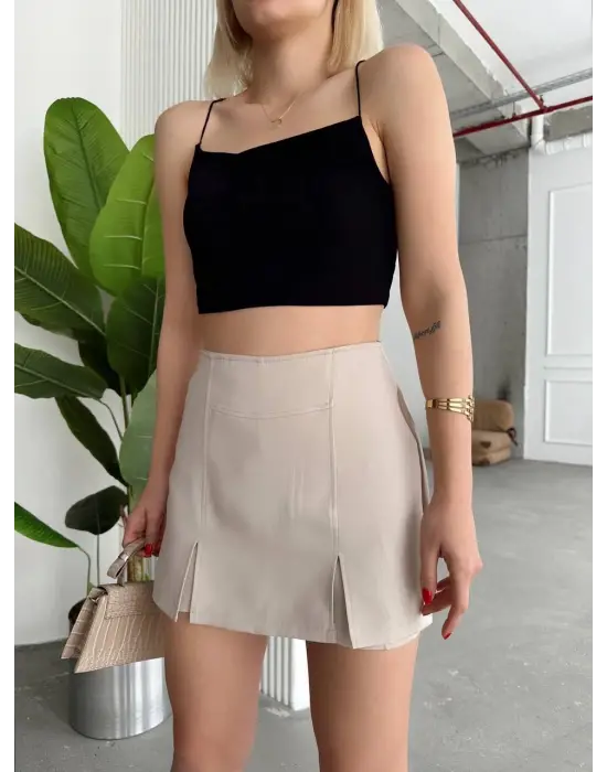 Çift Yırtmaklı Şort Etek