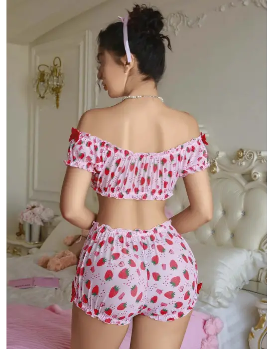 Çilekli Bustiyer Takımı