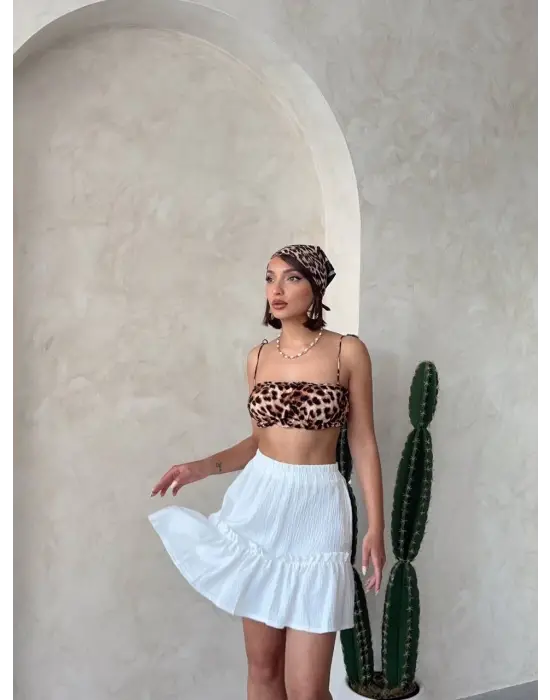 Çingene Keten Etek Beyaz S24808