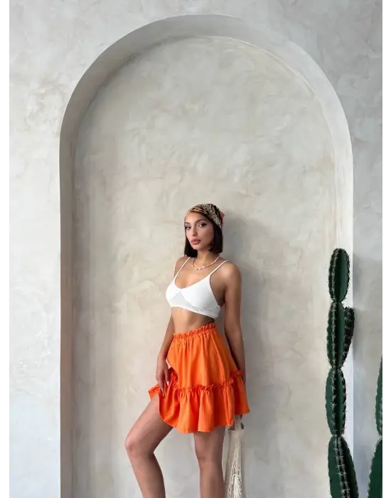 Çingene Keten Etek Turuncu S24808