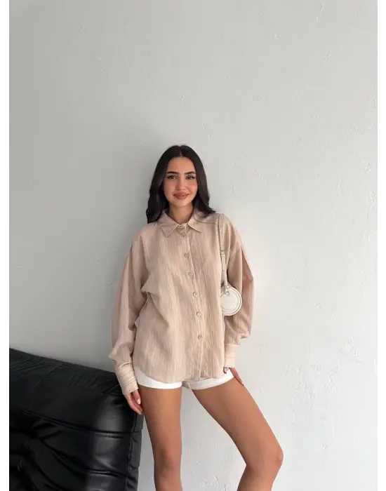 Çizgili Oversize Gömlek