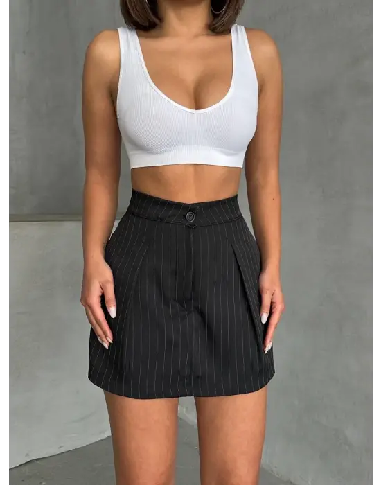 Çizgili Şort Etek