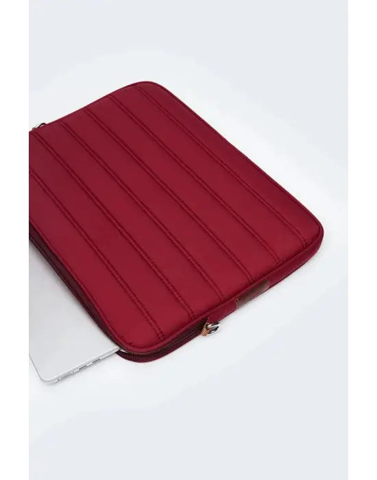 Çizgili Su Geçirmez Macbook Air Pro 15.6 & 16 İnç Bordo Laptop Tablet Kılıfı