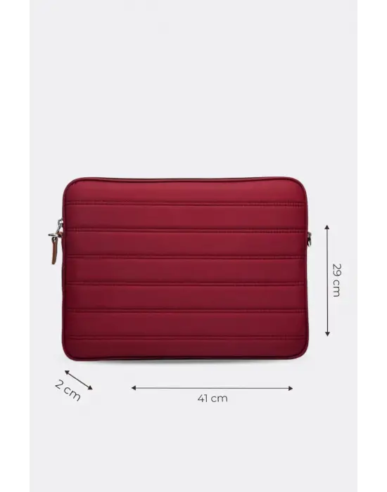 Çizgili Su Geçirmez Macbook Air Pro 15.6 & 16 İnç Bordo Laptop Tablet Kılıfı