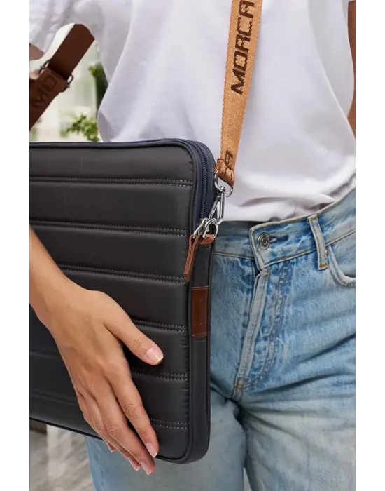 Çizgili Su Geçirmez Macbook Air Pro 15.6 & 16 İnç Gri Laptop Tablet Kılıfı