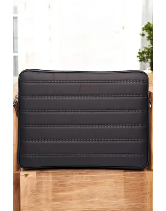 Çizgili Su Geçirmez Macbook Air Pro 15.6 & 16 İnç Gri Laptop Tablet Kılıfı