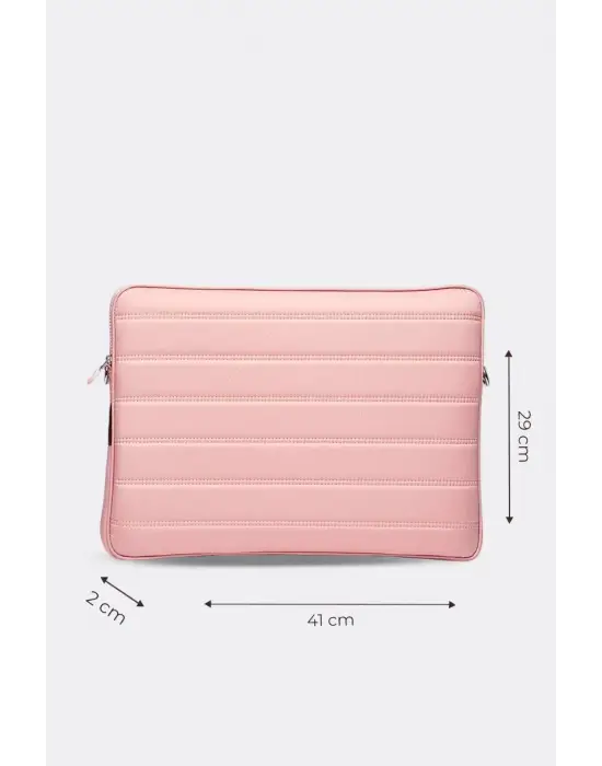 Çizgili Su Geçirmez Macbook Air Pro 15.6 & 16 İnç Pembe Laptop Tablet Kılıfı