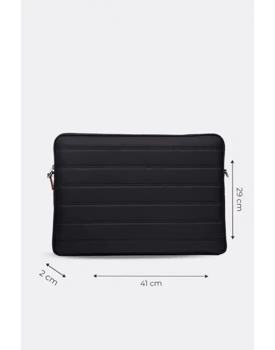 Çizgili Su Geçirmez Macbook Air Pro 15.6 & 16 İnç Siyah Laptop Tablet Kılıfı