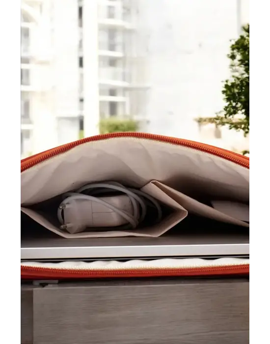 Çizgili Su Geçirmez Macbook Air Pro 15.6 & 16 İnç Turuncu Laptop Tablet Kılıfı