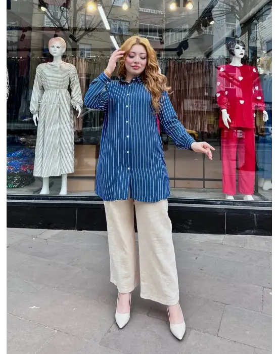 Çizgili Tunik Gömlek