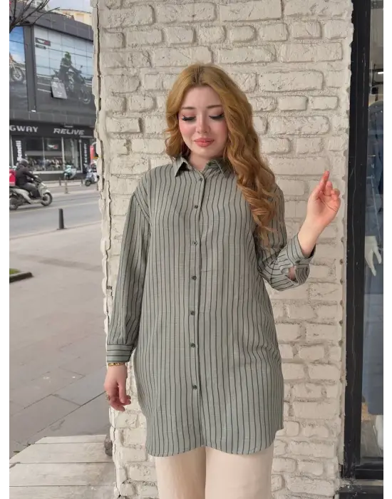 Çizgili Tunik Gömlek