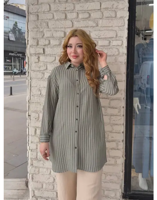 Çizgili Tunik Gömlek