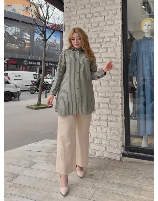 Çizgili Tunik Gömlek
