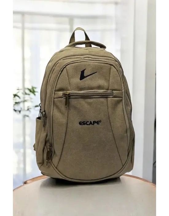 Çöl Kanvas Kumaş 15,6 inç Laptop -Okul Sırt Çantası