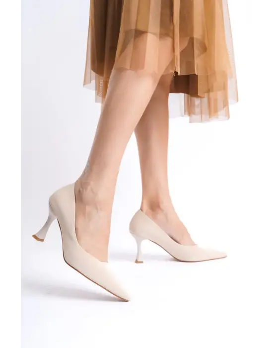 Cordelia Kadın Bej Saten Stiletto