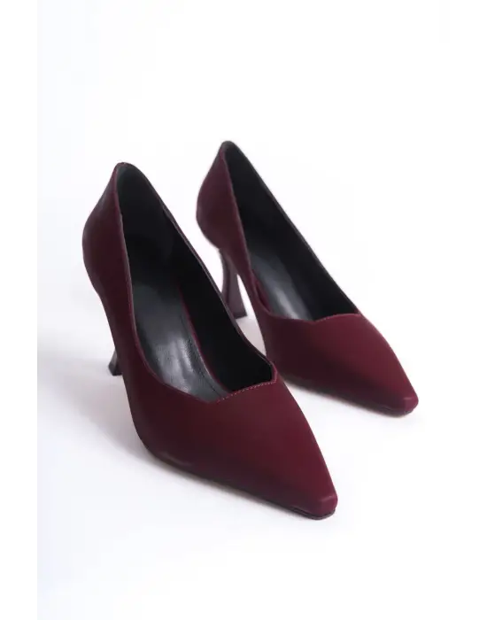 Cordelia Kadın Bordo Saten Stiletto