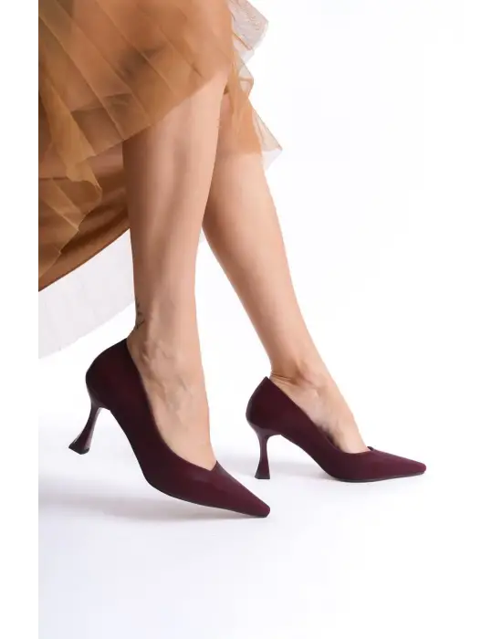 Cordelia Kadın Bordo Saten Stiletto