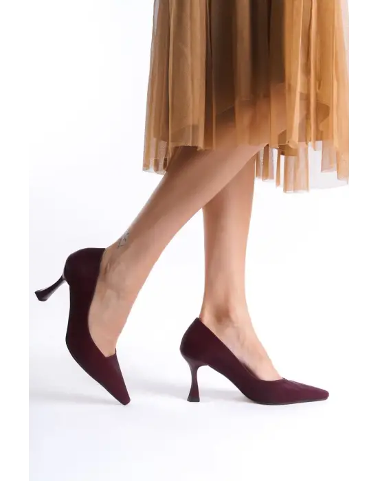 Cordelia Kadın Bordo Saten Stiletto