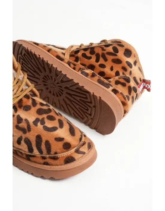 Daria Kadın Kışlık Leopar Desen İçi Kürklü Bot