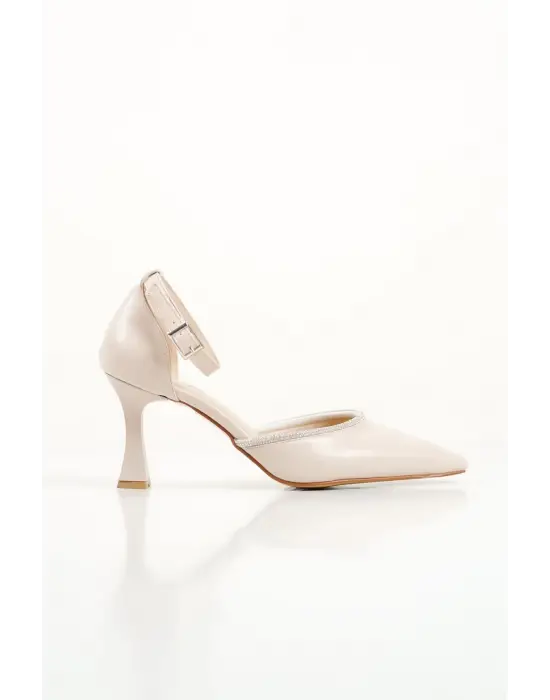 Darla Taşlı Kadın Bej Topuklu Ayakkabı