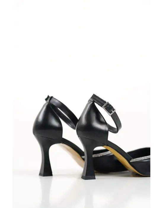 Darla Taşlı Kadın Siyah Topuklu Ayakkabı