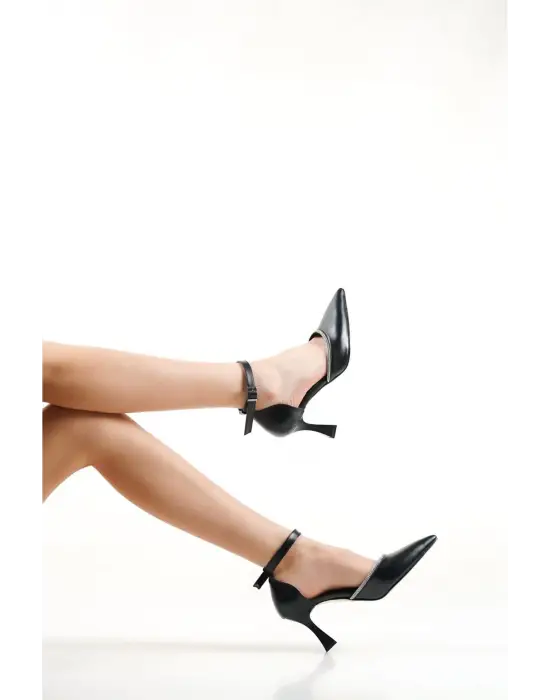 Darla Taşlı Kadın Siyah Topuklu Ayakkabı