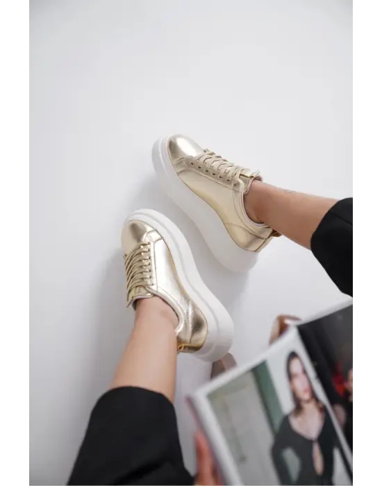 Dina Kadın Altın Sneaker