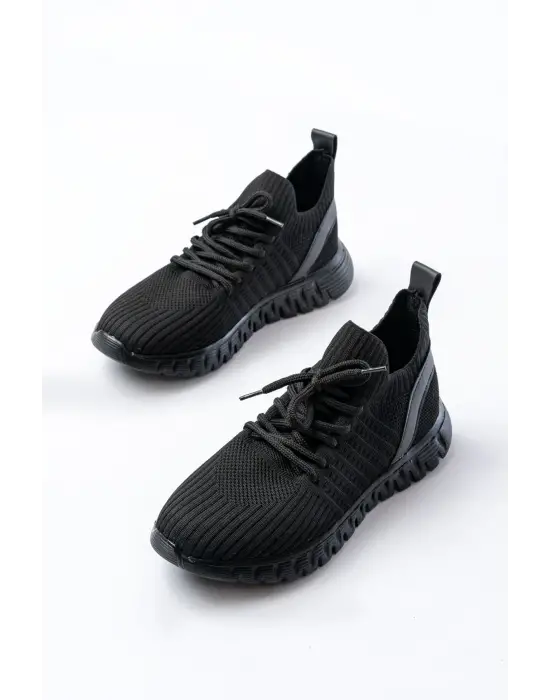 Dm-501 Siyah Bağcıklı Faylon Taban Günlük Spor Ayakkabı