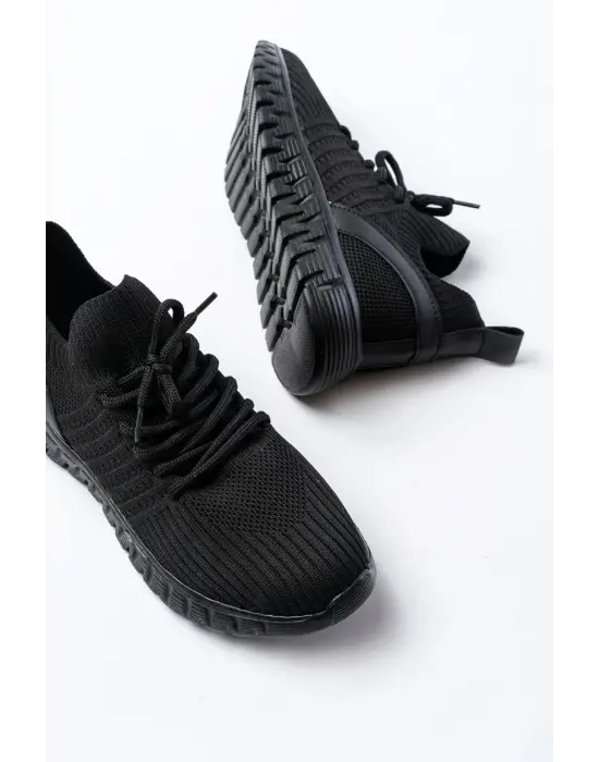Dm-501 Siyah Bağcıklı Faylon Taban Günlük Spor Ayakkabı