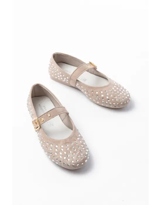 DM-6020 Bej Troklu Baret Tokalı Günlük Kadın Babet