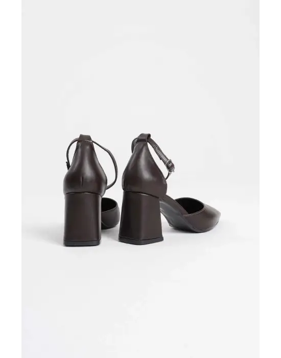 Doren Acı Kahve Cilt Kadın Topuklu Ayakkabı