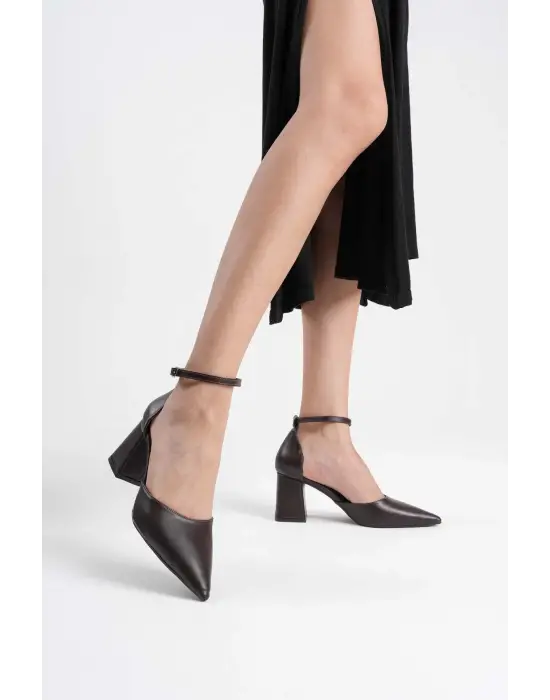 Doren Acı Kahve Cilt Kadın Topuklu Ayakkabı