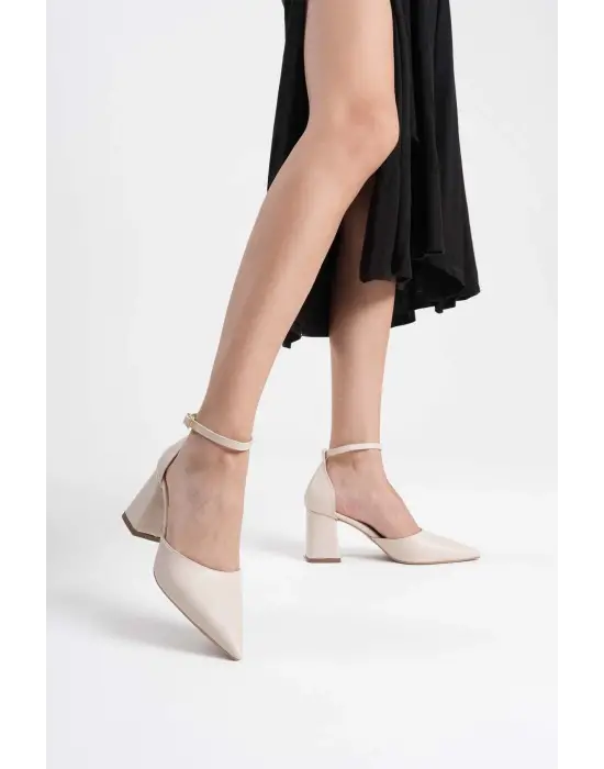 Doren Bej Cilt Kadın Topuklu Ayakkabı