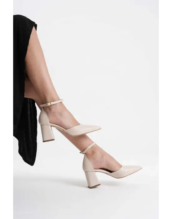 Doren Bej Cilt Kadın Topuklu Ayakkabı