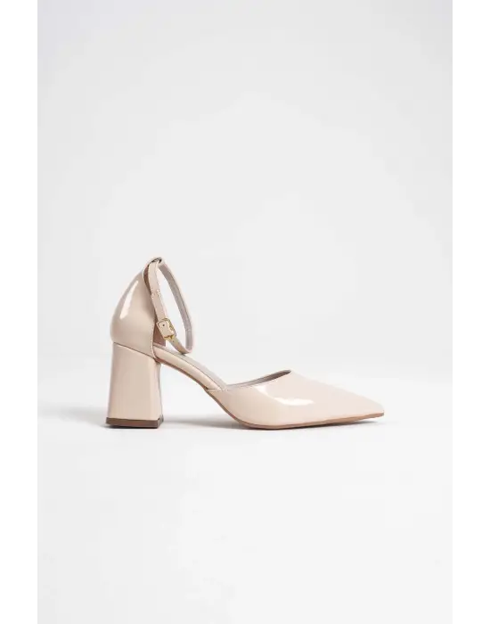 Doren Bej Rugan Kadın Topuklu Ayakkabı