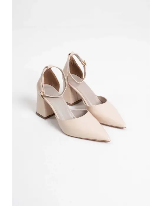 Doren Bej Rugan Kadın Topuklu Ayakkabı